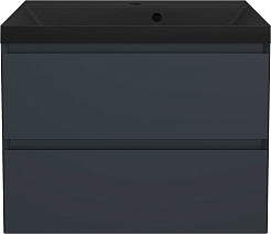 Style Line Тумба под раковину Манхэттен 70 Plus подвесная эмаль графит матовая – фотография-6